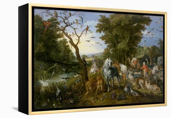 The Entry of the Animals into Noah's Ark, by Jan Brueghel the Elder, 1613, Flemish painting,-Jan Brueghel the Elder-Framed Stretched Canvas