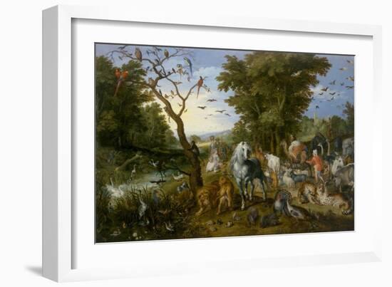 The Entry of the Animals into Noah's Ark, by Jan Brueghel the Elder, 1613, Flemish painting,-Jan Brueghel the Elder-Framed Art Print