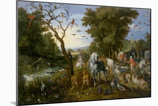 The Entry of the Animals into Noah's Ark, by Jan Brueghel the Elder, 1613, Flemish painting,-Jan Brueghel the Elder-Mounted Art Print