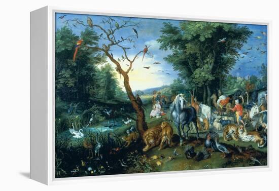 The Entry of the Animals into Noah's Ark (Oil on Panel)-Jan the Younger Brueghel-Framed Premier Image Canvas