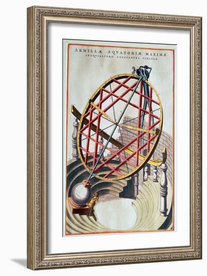 The equatorial armillary of Tycho Brahe, 16th century-Joan Blaeu-Framed Giclee Print