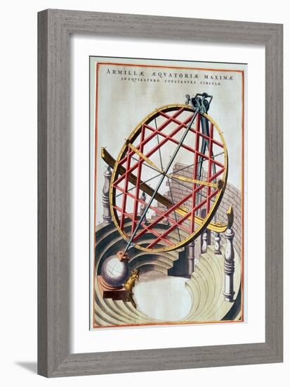 The equatorial armillary of Tycho Brahe, 16th century-Joan Blaeu-Framed Giclee Print