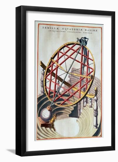 The equatorial armillary of Tycho Brahe, 16th century-Joan Blaeu-Framed Giclee Print