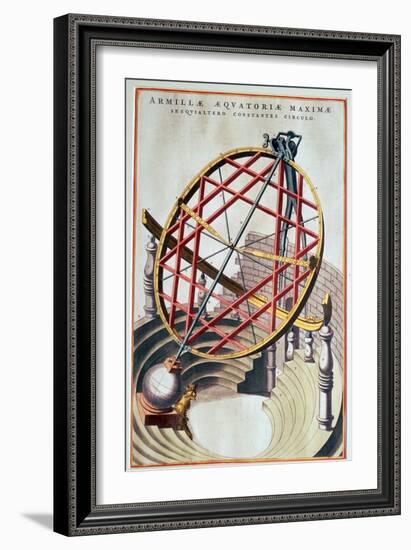 The equatorial armillary of Tycho Brahe, 16th century-Joan Blaeu-Framed Giclee Print