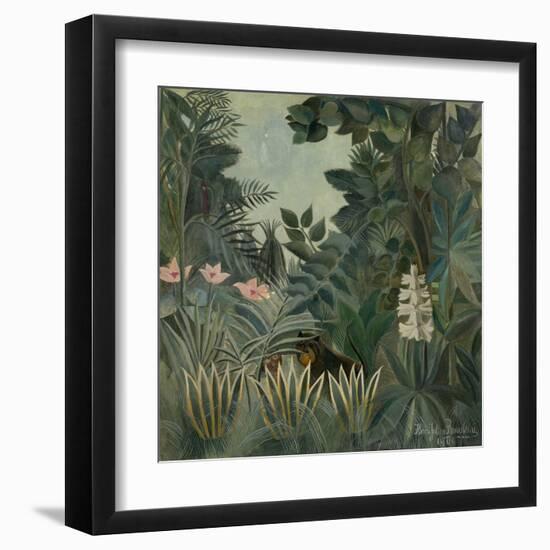 The Equatorial Jungle, by Henri Rousseau, 1909, French painting,-Henri Rousseau-Framed Art Print