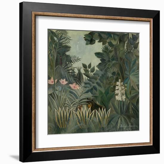 The Equatorial Jungle, by Henri Rousseau, 1909, French painting,-Henri Rousseau-Framed Art Print