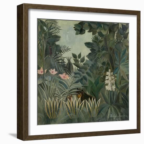 The Equatorial Jungle, by Henri Rousseau, 1909, French painting,-Henri Rousseau-Framed Art Print