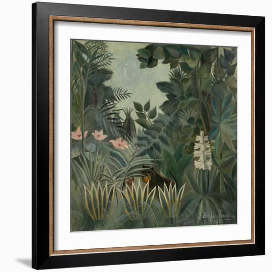 The Equatorial Jungle, by Henri Rousseau, 1909, French painting,-Henri Rousseau-Framed Art Print