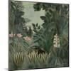 The Equatorial Jungle, by Henri Rousseau, 1909, French painting,-Henri Rousseau-Mounted Art Print