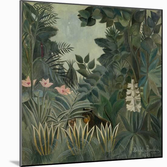 The Equatorial Jungle, by Henri Rousseau, 1909, French painting,-Henri Rousseau-Mounted Art Print