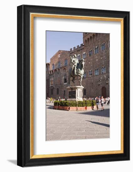 The Equestrian Statue of Cosimo I de Medici in Piazza Della Signoria, Florence, Tuscany, Italy-Julian Elliott-Framed Photographic Print