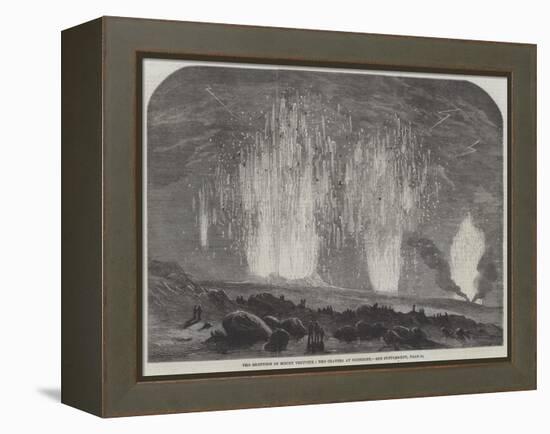 The Eruption of Mount Vesuvius, the Craters at Midnight-null-Framed Premier Image Canvas