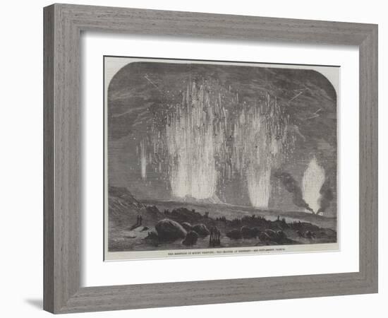 The Eruption of Mount Vesuvius, the Craters at Midnight-null-Framed Giclee Print