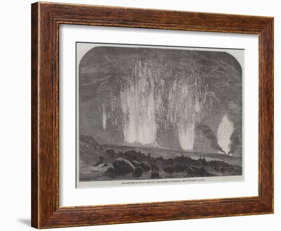 The Eruption of Mount Vesuvius, the Craters at Midnight-null-Framed Giclee Print