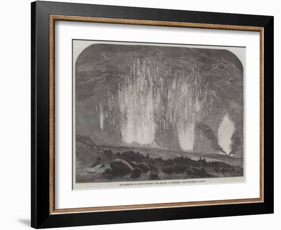 The Eruption of Mount Vesuvius, the Craters at Midnight-null-Framed Giclee Print