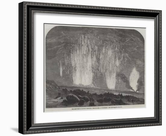 The Eruption of Mount Vesuvius, the Craters at Midnight-null-Framed Giclee Print