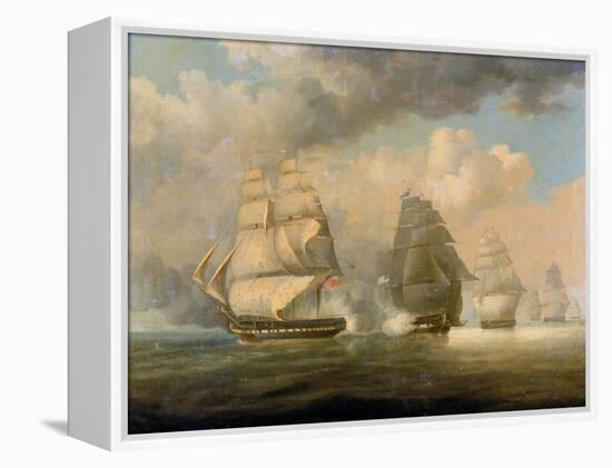 The Escape of HMS 'Belvidera', 23 June 1812, off the Coast of New London, Connecticut, Nine Days Af-William John Huggins-Framed Premier Image Canvas