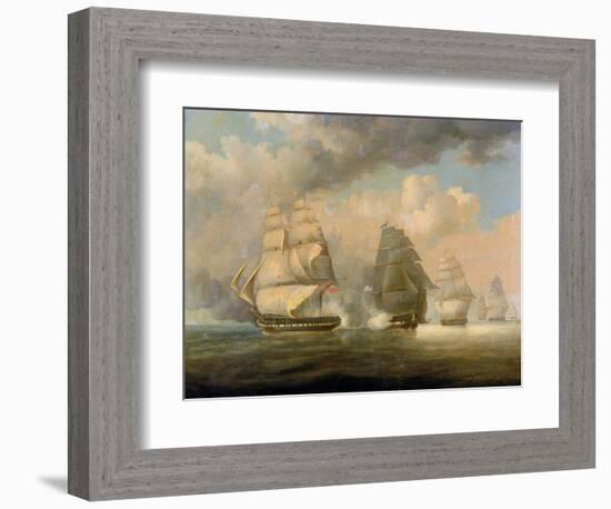 The Escape of HMS 'Belvidera', 23 June 1812, off the Coast of New London, Connecticut, Nine Days Af-William John Huggins-Framed Giclee Print