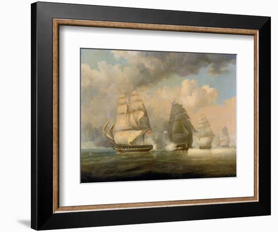 The Escape of HMS 'Belvidera', 23 June 1812, off the Coast of New London, Connecticut, Nine Days Af-William John Huggins-Framed Giclee Print