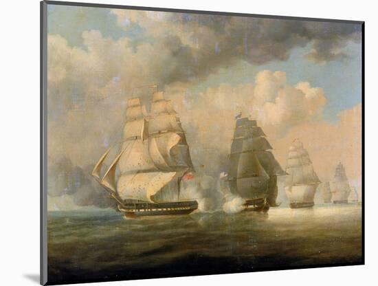 The Escape of HMS 'Belvidera', 23 June 1812, off the Coast of New London, Connecticut, Nine Days Af-William John Huggins-Mounted Giclee Print