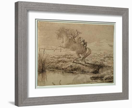 The Escape (Pen and Ink)-Charles Altamont Doyle-Framed Giclee Print