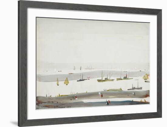 The Estuary, 1956-9-Laurence Stephen Lowry-Framed Premium Giclee Print