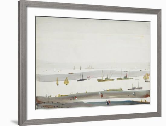 The Estuary, 1956-9-Laurence Stephen Lowry-Framed Premium Giclee Print