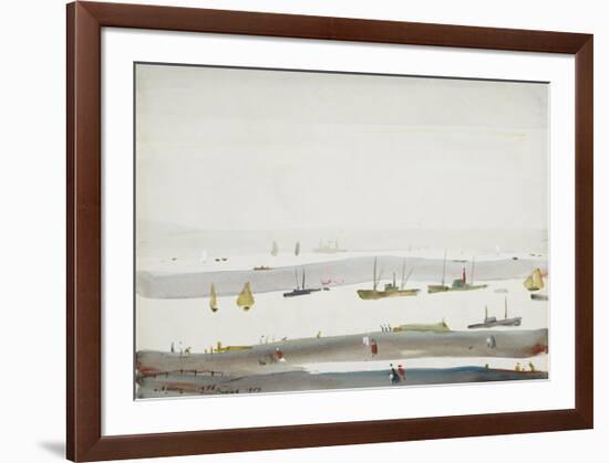 The Estuary, 1956-9-Laurence Stephen Lowry-Framed Premium Giclee Print