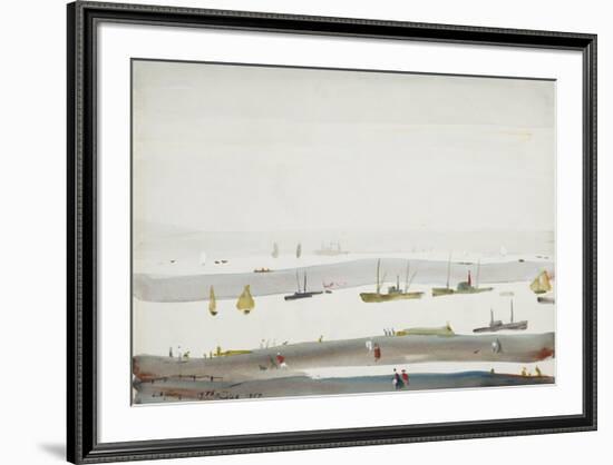 The Estuary, 1956-9-Laurence Stephen Lowry-Framed Premium Giclee Print