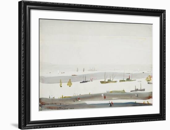 The Estuary, 1956-9-Laurence Stephen Lowry-Framed Premium Giclee Print