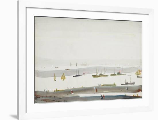 The Estuary, 1956-9-Laurence Stephen Lowry-Framed Premium Giclee Print