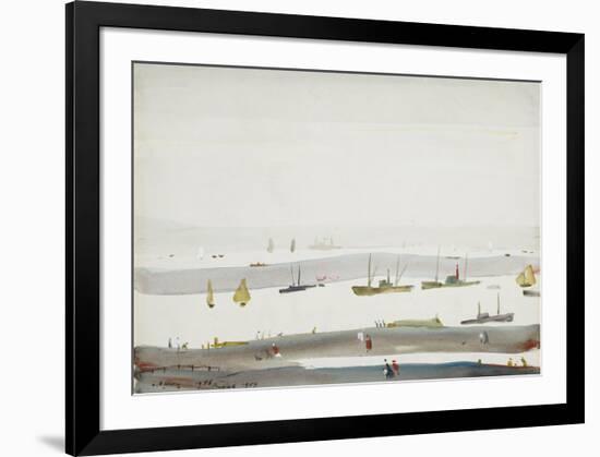 The Estuary, 1956-9-Laurence Stephen Lowry-Framed Premium Giclee Print