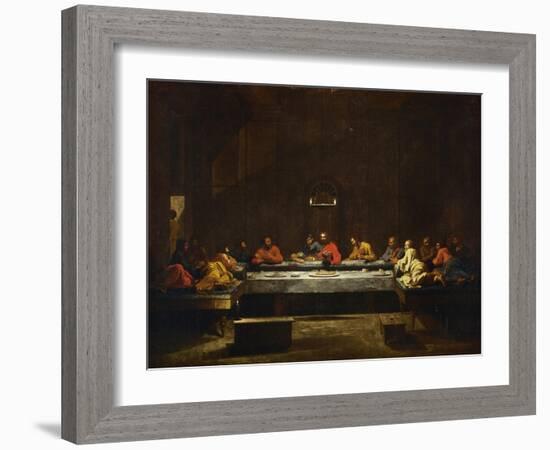 The Eucharist, Symbolized by the Last Supper-Nicolas Poussin-Framed Giclee Print