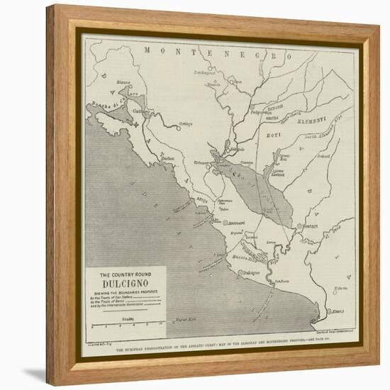 The European Demonstration on the Adriatic Coast, Map of the Albanian and Montenegrin Frontier-null-Framed Premier Image Canvas