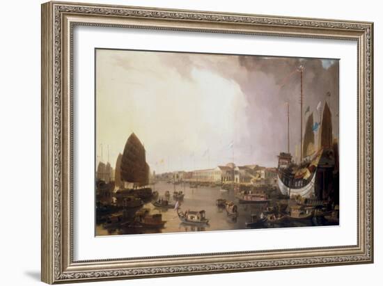 The European Factories at Canton in China-William Daniell-Framed Giclee Print