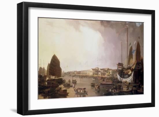 The European Factories at Canton in China-William Daniell-Framed Giclee Print