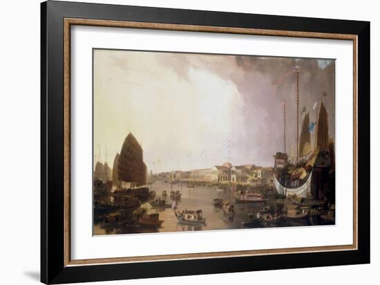 The European Factories at Canton in China-William Daniell-Framed Giclee Print