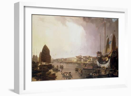 The European Factories at Canton in China-William Daniell-Framed Giclee Print