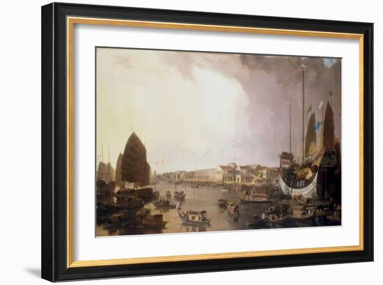 The European Factories at Canton in China-William Daniell-Framed Giclee Print