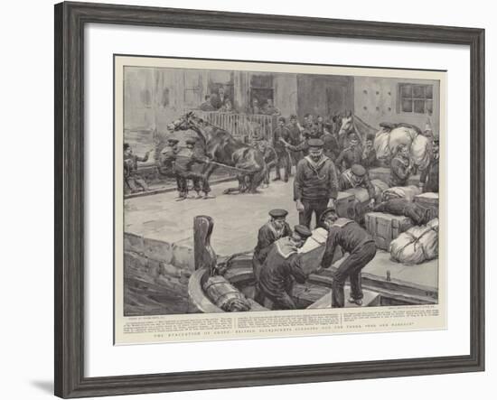 The Evacuation of Crete, British Bluejackets Clearing Out the Turks, Bag and Baggage-Frank Dadd-Framed Giclee Print