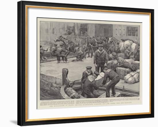 The Evacuation of Crete, British Bluejackets Clearing Out the Turks, Bag and Baggage-Frank Dadd-Framed Giclee Print