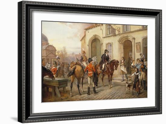The Eve before Waterloo, the Duke of Wellington at the Trumpet Inn-Robert Alexander Hillingford-Framed Giclee Print