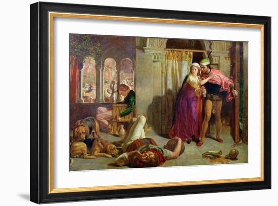 The Eve of St. Agnes, or the Flight of Madelaine and Porphyro During the Drunkenness Attending…-William Holman Hunt-Framed Giclee Print