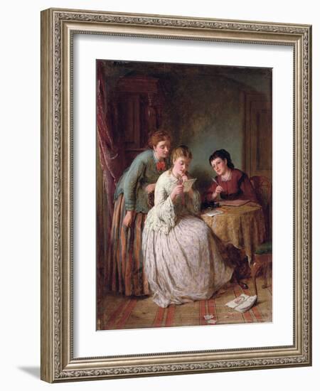 The Eve of St Valentine, 1871 (Oil on Panel)-George Smith-Framed Giclee Print