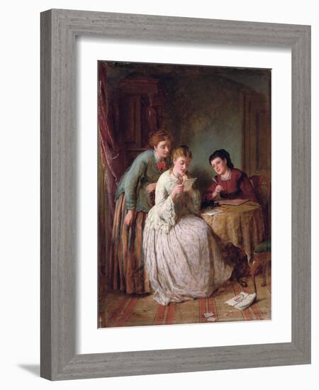 The Eve of St Valentine, 1871 (Oil on Panel)-George Smith-Framed Giclee Print