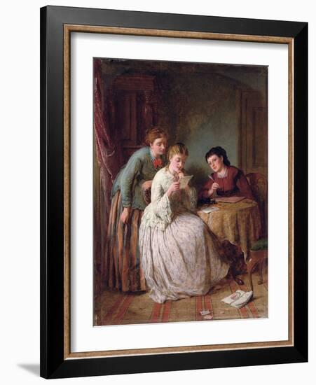 The Eve of St Valentine, 1871 (Oil on Panel)-George Smith-Framed Giclee Print