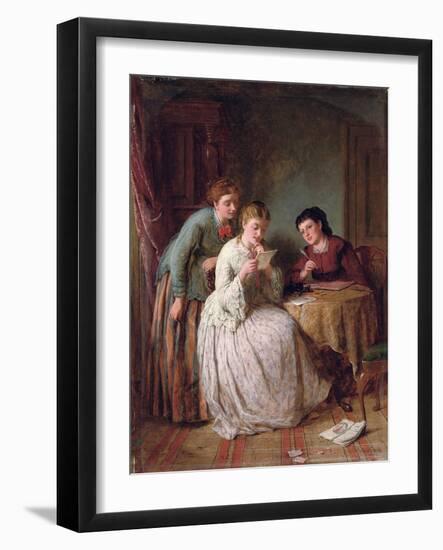 The Eve of St Valentine, 1871 (Oil on Panel)-George Smith-Framed Giclee Print