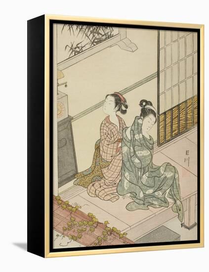 The Evening Bell of the Clock , from the series Eight Views of the Parlor , c.1766-Suzuki Harunobu-Framed Premier Image Canvas