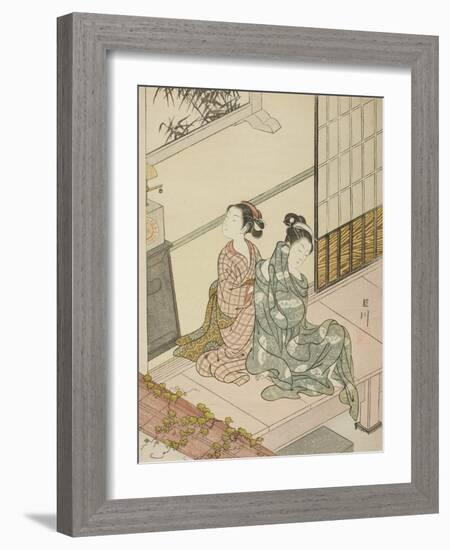 The Evening Bell of the Clock , from the series Eight Views of the Parlor , c.1766-Suzuki Harunobu-Framed Giclee Print