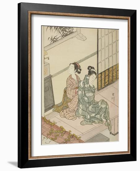 The Evening Bell of the Clock , from the series Eight Views of the Parlor , c.1766-Suzuki Harunobu-Framed Giclee Print